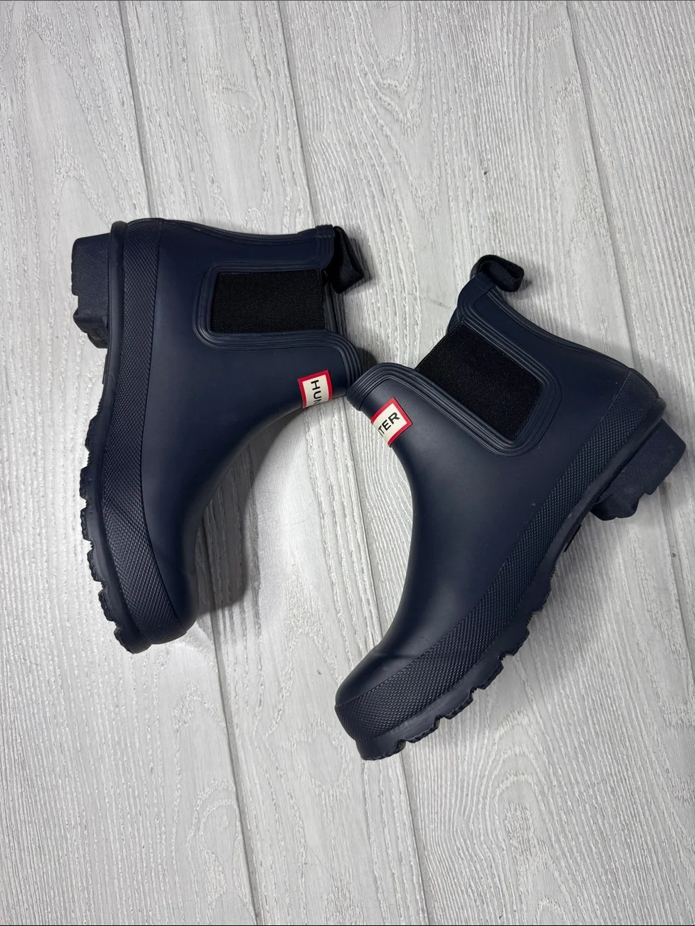 Navy Hunter Original Chelsea Rain Boots, waterproof, outdoors